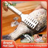 3In1 Stainless Steel Fish Scale Knife Cut / Scrape / Dig Fish Gills Kill Fish Scales Scraper Serrated Quick Peeler Kitchen Tools