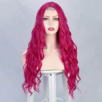 Popular Collection ? Purplish Red Lace Medium Water Ripple Long Curly Wig