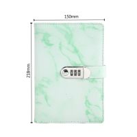 A5 Marble Texture Notebook Password Lock Notebooks Leather Notepad Agenda Weeks Diary Month Planner School Stationery Gift