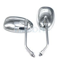 Motorcycle Mirrors Chrome 10mm Thread Universal Motorbike Rear View Oval Side Mirrors Accessories 2pcspair