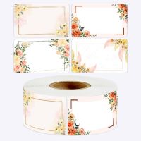 50-250pcs Flowers Name Labels Kitchen Blank Handwritten Date Stickers Refrigerator Freezer Food Storage Small Business 3*5cm Stickers Labels