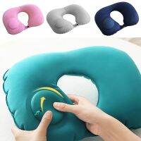 Travel Portable Press-inflatable Neck Cushion Pillows Foldable Compression U-SHape Pillow Airplane Car Rest Pillow