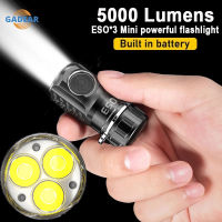 Mini Touch Powerful LED Flashlight Rechargeable 18350 5000LM Super Bright Torch IPX8 Waterproof Camping Fishing Pocket Light