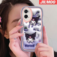 เคส JIUMOO สำหรับ OPPO เคส A36 A76 A96การ์ตูน3D ลาย Kuromi น่ารักขอบคลื่นกันกระแทกแบบใสนิ่มเคสมือถือสร้างสรรค์เคสซิลิกาเจลโปร่งใสลายกล้องถ่ายรูปฝาครอบป้องกัน