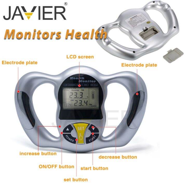 Handheld Bodylarge Body Fat Monitors LCD Screen Analyzer BMI Meter