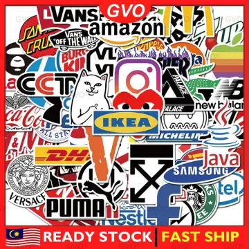 100 Brand Logo Sticker Vinyl Graffiti Decals Laptop Luggage Skateboard