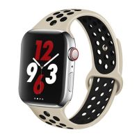 สายสำหรับสายคาด Apple Watch 7 8 41มม. 45มม. 40 44 38 42มม. สายซิลิโคนแบบสปอร์ตระบายอากาศได้ดี IWatch รุ่น8 7 SE 6 5 3 Ultra 49มม.