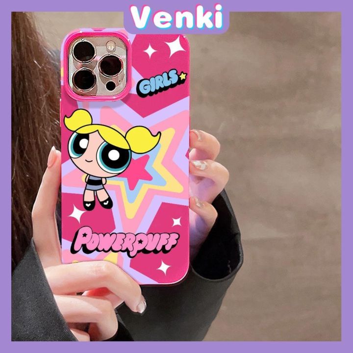 venki-สำหรับ-iphone-เคส-สีแดงมันวาว-เคสกันกระแทกกล้องตัวการ์ตูนน่ารักเข้ากันได้กับ-14-13-max-12-xr-7-8plus