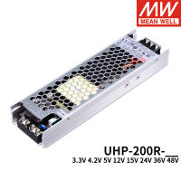 Mean Well UHP-200R 200W 3.3V 4.2V 5V 12V 15V 24V 36V 48V Slim ประเภท PFC DC OK Switching Power Supply Fanless Design