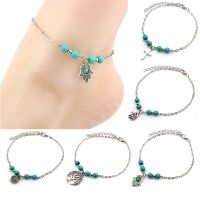 Boho Women Summer Anklets beach foot chains cross Tree Turtles conch Fatima 39;s hand Ankle Bracelet For Girl Fashion Jewelry