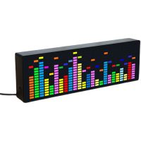 Color LED Music Spectrum Electronic Clock Voice-Activated Rhythm Light 1624RGB Pickup Atmosphere Level Indicator