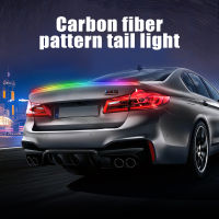 Car Tail Streamer Lamp Carbon Fiber Led Rear Bumper Spoiler Light Wing Warning Brake Lip Trunk Rear Turn Signal Lamp Universal