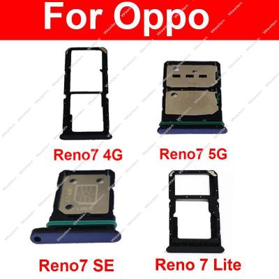 ถาดซิมการ์ดสําหรับ OPPO Reno 7 7Lite 7SE 4G 5G Dual SIM Card Tray Slot SD Card Reader Holder ซ็อกเก็ตอะไหล่