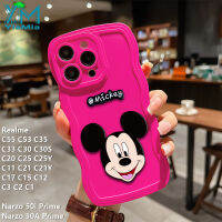 YiaMia เคสโทรศัพท์การ์ตูนน่ารักมิกกี้สำหรับ Realme C55 C53 C35 C33 C30 C30S C25 C25Y C21 C17 C20 C15 C12 C1 C2 Narzo 50i Narzo ที่สำคัญ Narzo C21Y แฟชั่นขอบหยักซิลิโคนนิ่มกันกระแทกฝาครอบโทรศัพท์