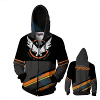 【Ready stock】2023 New StyleTom Clancys The Division 2 Cosplay Jacket For Men Fashion Zip Up Hoodie Sweatshirt Games Costume{trading up}