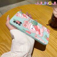 Jlingji เคสปลอกสำหรับ Samsung A51 4G M40s เคสโทรศัพท์ลายการ์ตูนกระต่ายแครอทสี่เหลี่ยมนุ่มขอบซิลิโคนน้ำแบบดั้งเดิมเคสป้องกันกล้องคลุมทั้งหมดเลนส์เคสฝาครอบเคสนิ่มด้านหลัง