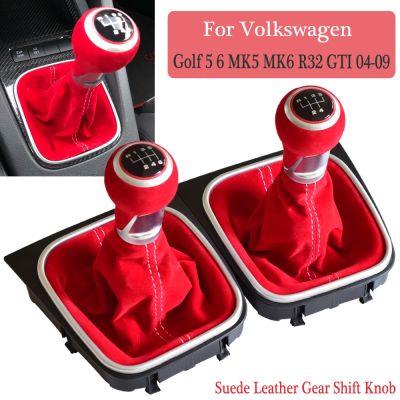 ที่หุ้มเกียร์แบบเกียร์หนังสำหรับ Volkswagen VW Golf 5กอล์ฟ6 MK5 R32 MK6 GTI 2004-2009แบบแมนนวล5 6สปีด