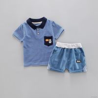 New Summer Kids Boy Casual POLO Shirt Short Sleeve + Shorts Set