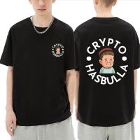 Funny Hasbulla Crypto Fighting Meme T Shirts Mini Khabib Blogger Print T-shirt Men Cartoon Oversized Loose Crewneck Tshirt