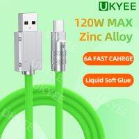 [ร้อน] 120W 6A ซูเปอร์ชาร์จชนิด C ของเหลวสายยูเอสบีแบบซิลิโคนสายเคเบิ้ลสำหรับ Samsung Xiaomi Huawei iPhone 14 13 ProMax 120W พร้อม LED