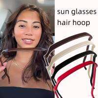 square sunglasses hair hoop press hair bundle headdress Invisible curl set sunglasses head band