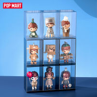 POP MART ของเล่นฟิกเกอร์ตุ๊กตา3ชิ้นกล่องเก็บของ (สีน้ำเงิน) (ไม่รวมฟิกเกอร์)