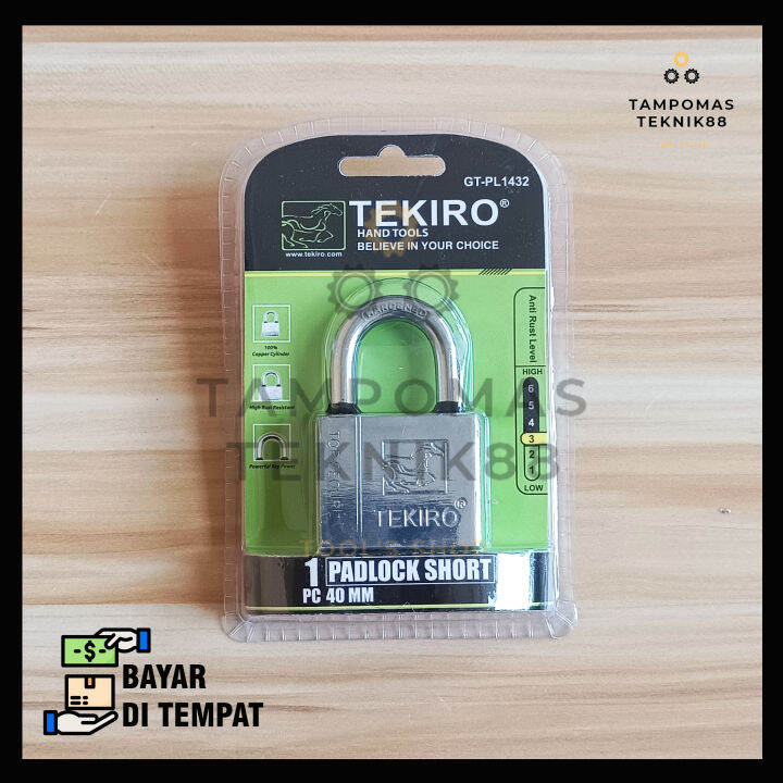 Tekiro Kunci Gembok Leher Pendek 40 Mm Gembok Putih Tekiro Termurah