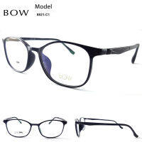 กรอบแว่นตา BOW รุ่น 8821-C1 เต็มกรอบสีดำ น้ำหนักเบา ใส่สบาย Vintage มีบริการตัดแว่นสายตาราคาถูก