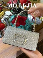 2023 New French Fairy Shiny Diamond Clutch Bag Dinner Flower Small Square Bag Hand-Body Messenger Bag 【JYUE】