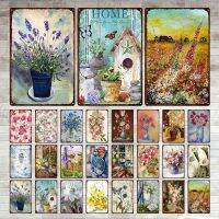 Tanlinxin Garden Lavender Metal Print Plate - Flower Farmhouse Decor-ป้ายดีบุก Plaques - Wall Art สำหรับผับบาร์และ30X20Cm บ้าน