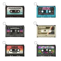 Fashion Music Tape Coin Purses Small Fresh Canvas Coin Wallet Lady Girls Earphone Coin Key Money Storage Bag Zipper Pouch Gift