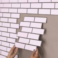 8/20Pcs 3D Self-Adhesive Stone Brick Wall Stickers DIY Pattern Home Decoration Kitchen living room Waterproof Tile Wall Stickers