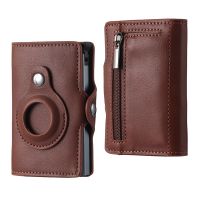 Leather Airtag Wallet Men Women ID Credit Card Holder Wallet With Apple AirTags Tracker Case Anti-lost PU Protection Shell Cover