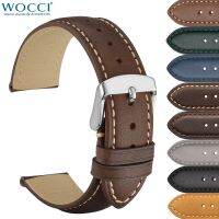 WOCCI Genuine Leather Watch Strap 14mm 16mm 18mm 19mm 20mm 21mm 22mm 23mm 24mm Replacement Bands Bracelet for Men Women Straps