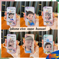 เคสหลัง ตัวล็อก เคสสกรีนลายการ์ตูน สำหรับไอโฟน6plus 11 11pro 12mini 12promax V19 v20 v20pro y50 ออปโป้A93 reno4 หัวเหว่ยy6s