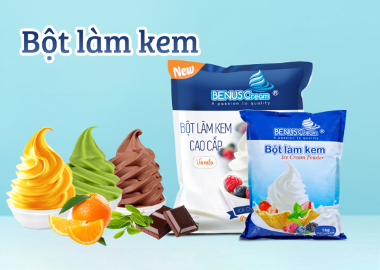 Bột làm kem tươi benuscream các vị cao cấp - túi1kg - ảnh sản phẩm 1