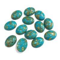 10PCS หินธรรมชาติ Blue Turquoise หยกหิน Cabochon ไม่มีลูกปัดสำหรับทำเครื่องประดับ DIY แหวนอุปกรณ์เสริมกระจัด