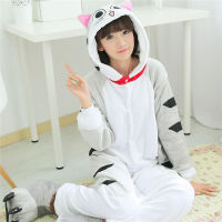 KigurumiแมวOnesieผู้ใหญ่ผู้หญิงJumpsuitโดยรวมชุดนอนชุดนอนผู้ใหญ่ลายสัตว์