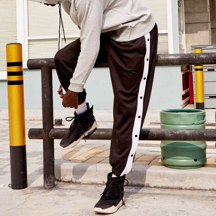 2021basketball-sports-pants-mens-gray-beam-legs-jogger-pants-full-open-buckle-fashion-button-pants-loose-sweatpants-trousers