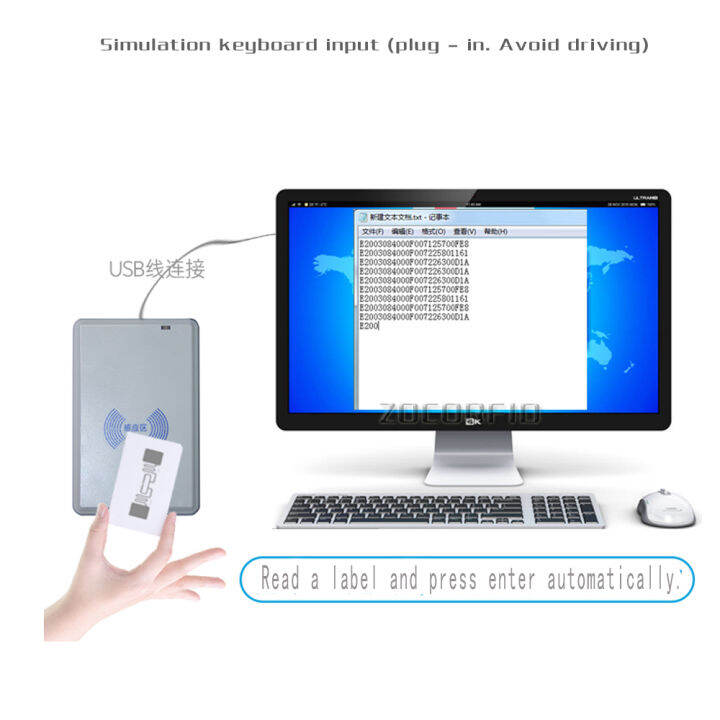 โปรแกรมอ่านยูเอสบี-mhz-เคบี865mhz-868สำหรับระบบควบคุมการเข้าออกพร้อมการ์ดตัวอย่างปลั๊กแอนด์เพลย์-usb