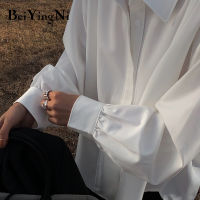 Beiyingni Stylish Oversized White Shirts Women Single-breasted Loose Casual Vintage Blouses And Tops Female Long Sleeve Blusas