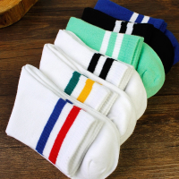 【2023】Winter stripe Comfortable Cotton Socks Stylish Casual white Women Breathable Short elastic Warm Wear Resistant lady thermal