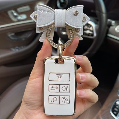 [HOT CPPPPZLQHEN 561] Bow Ring Car Key Case สำหรับ Range Rover Evoque Freelander Discovery Sport Jaguar F TYPE I F E PACE XE XFL XEL Velar Defender