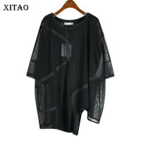 XITAO Irregular y T Shirt Women Fashion Thin White Black Pullover Goddess Fan Casual Style Loose Minority Tee Top DZL1184