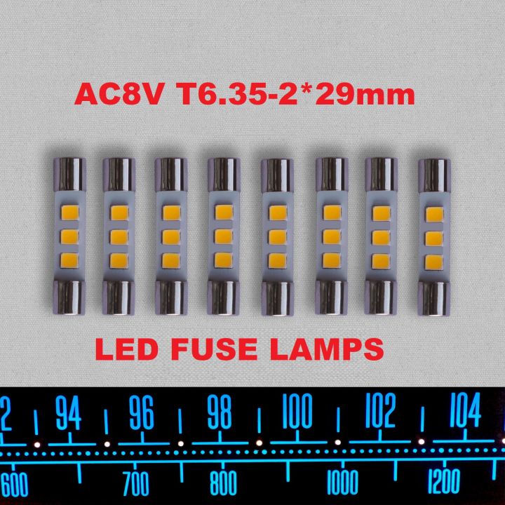 ac8v-led-fuse-lamp-replace-incandescent-bulb-8v-250ma-fits-marantz-sansui-kenwood-yamaha-and-many-vintage-stereo-audio-receivers