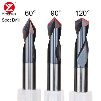 Spot Drill Carbide Stub Center Bit Point Angle 60 90 120 องศา 1-12mm Chamfer Location เตรียมคู่มือ Pilot Hole CNC Machine Too