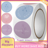 ?【Lowest price】Qearl 500 PCS round Cartoon ขอขอบคุณสติ๊กเกอร์ Sun Rainbow clouds Sticker ของขวัญตกแต่ง