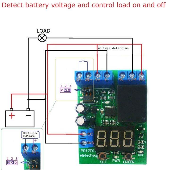 dc-12v-24v-led-digital-relay-switch-control-board-module-relay-module-voltage-detection-charging-discharge-monitor-test-electrical-circuitry-parts