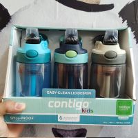 แอนดรอยล์❣Condick แก้วแบบมีหลอดเด็ก Contigo กาต้มน้ำแก้วแบบมีหลอดถ้วยน้ำสำหรับเด็กกันตก414Ml