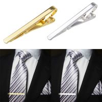 คลิปหนีบเนคไท แบบโลหะ  Tie Clips Mens Metal Necktie Bar Crystal Dress Shirts Tie Pin For Wedding Ceremony Metal Gold Tie Clip Man Accessories